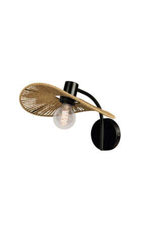 Siruela Wandlamp - E27 - 36,5 cm - Bruin/Zwart - Papier 