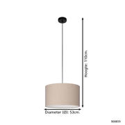 thumbnail: EGLO Feniglia Hanglamp - E27 - Ø 38 cm - Beige/Zwart - Linnen