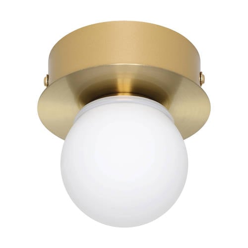 EGLO Mosiano Wandlamp - Plafondlamp - Spiegellamp - Badkamer - LED - Ø 11 cm - Goud/Wit afbeelding
