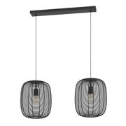 thumbnail: EGLO Rinroe Hanglamp - E27 - 2 lichts - 90 cm - Zwart - Staal