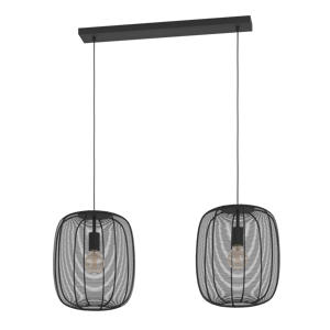 Rinroe Hanglamp - E27 - 2 lichts - 90 cm - Zwart - Staal  