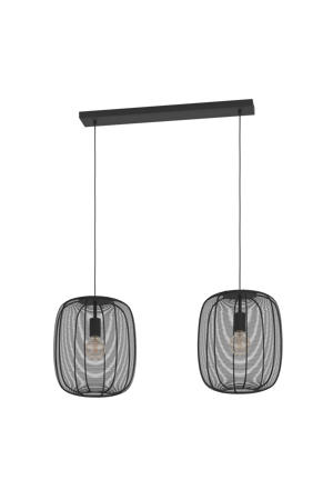 Rinroe Hanglamp - E27 - 2 lichts - 90 cm - Zwart - Staal  