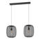 EGLO Rinroe Hanglamp - E27 - 2 lichts - 90 cm - Zwart - Staal