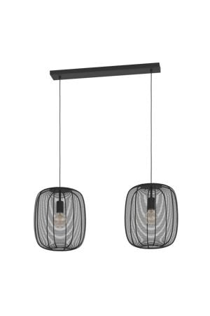 Rinroe Hanglamp - E27 - 2 lichts - 90 cm - Zwart - Staal