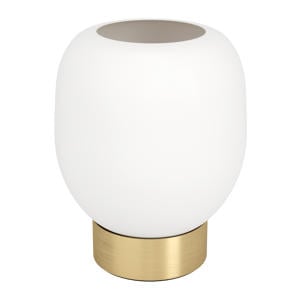 Manzanares Tafellamp - E27 - 18 cm - Wit/Goud