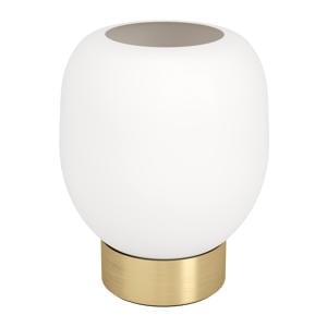 Manzanares Tafellamp - E27 - 18 cm - Wit/Goud