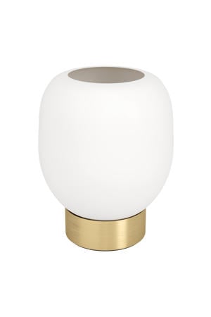 Manzanares Tafellamp - E27 - 18 cm - Wit/Goud
