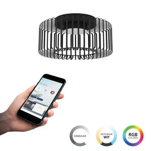 connect.z Ginestrone-Z Plafondlamp - Ø 45 cm - Zwart/Wit - Instelbaar RGB & wit licht - Dimbaar - Zigbee