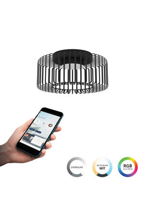 connect.z Ginestrone-Z Plafondlamp - Ø 45 cm - Zwart/Wit - Instelbaar RGB & wit licht - Dimbaar - Zigbee