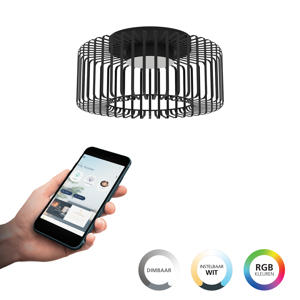 connect.z Ginestrone-Z Plafondlamp - Ø 45 cm - Zwart/Wit - Instelbaar RGB & wit licht - Dimbaar - Zigbee