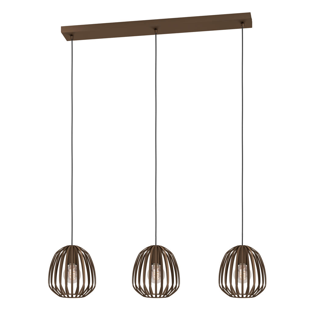 EGLO Espinal Hanglamp - 3xE27 - B 90 cm - Brons - Staal