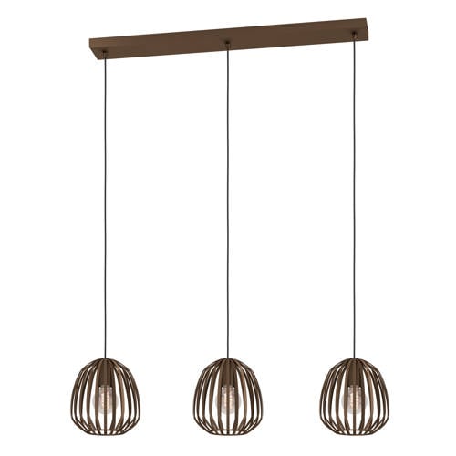 EGLO Espinal Hanglamp - 3xE27 - B 90 cm - Brons - Staal afbeelding