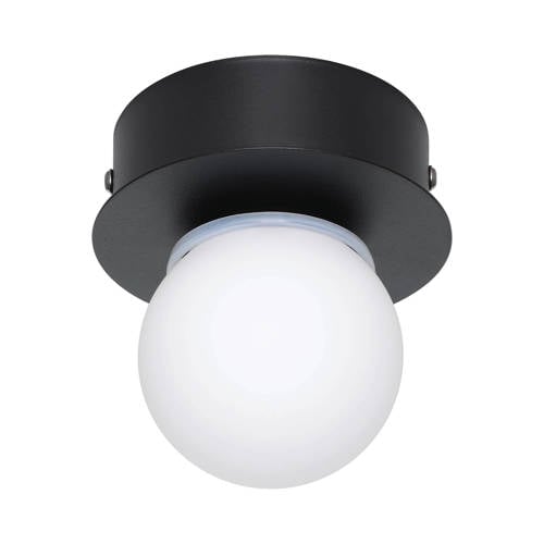 EGLO Mosiano Plafondlamp - Wandlamp - Badkamer - LED - Ø 11 cm - Zwart/Wit afbeelding