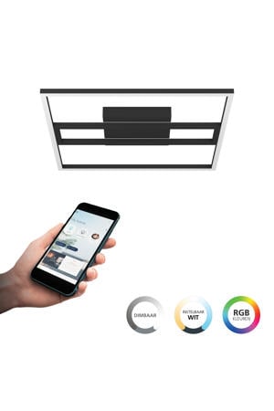 connect.z Calagrano-Z Plafondlamp - 45 cm - Zwart/Wit - Instelbaar RGB & wit licht - Dimbaar - Zigbee