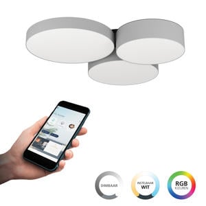connect.z Barbano-Z Plafondlamp - 60,5 cm - Grijs/Wit - Instelbaar RGB & wit licht - Dimbaar - Zigbee