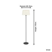 thumbnail: EGLO Febres Staande lamp - E27 - Textiel - Zwart/Wit