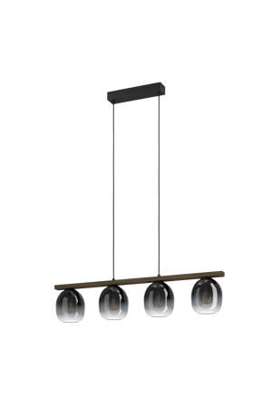 Filago Hanglamp - E27 - 88 cm - Zwart/Bruin