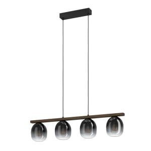 Filago Hanglamp - E27 - 88 cm - Zwart/Bruin
