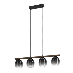 Filago Hanglamp - E27 - 88 cm - Zwart/Bruin