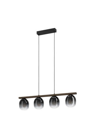 Filago Hanglamp - E27 - 88 cm - Zwart/Bruin  