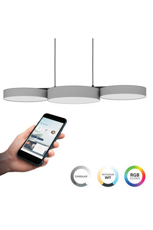 connect.z Barbano-Z Hanglamp - 82 cm - Grijs/Wit - Instelbaar RGB & wit licht - Dimbaar - Zigbee  