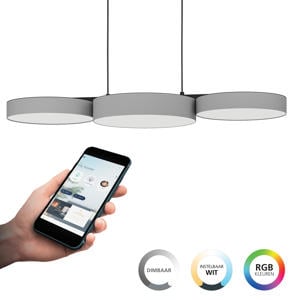 connect.z Barbano-Z Hanglamp - 82 cm - Grijs/Wit - Instelbaar RGB & wit licht - Dimbaar - Zigbee