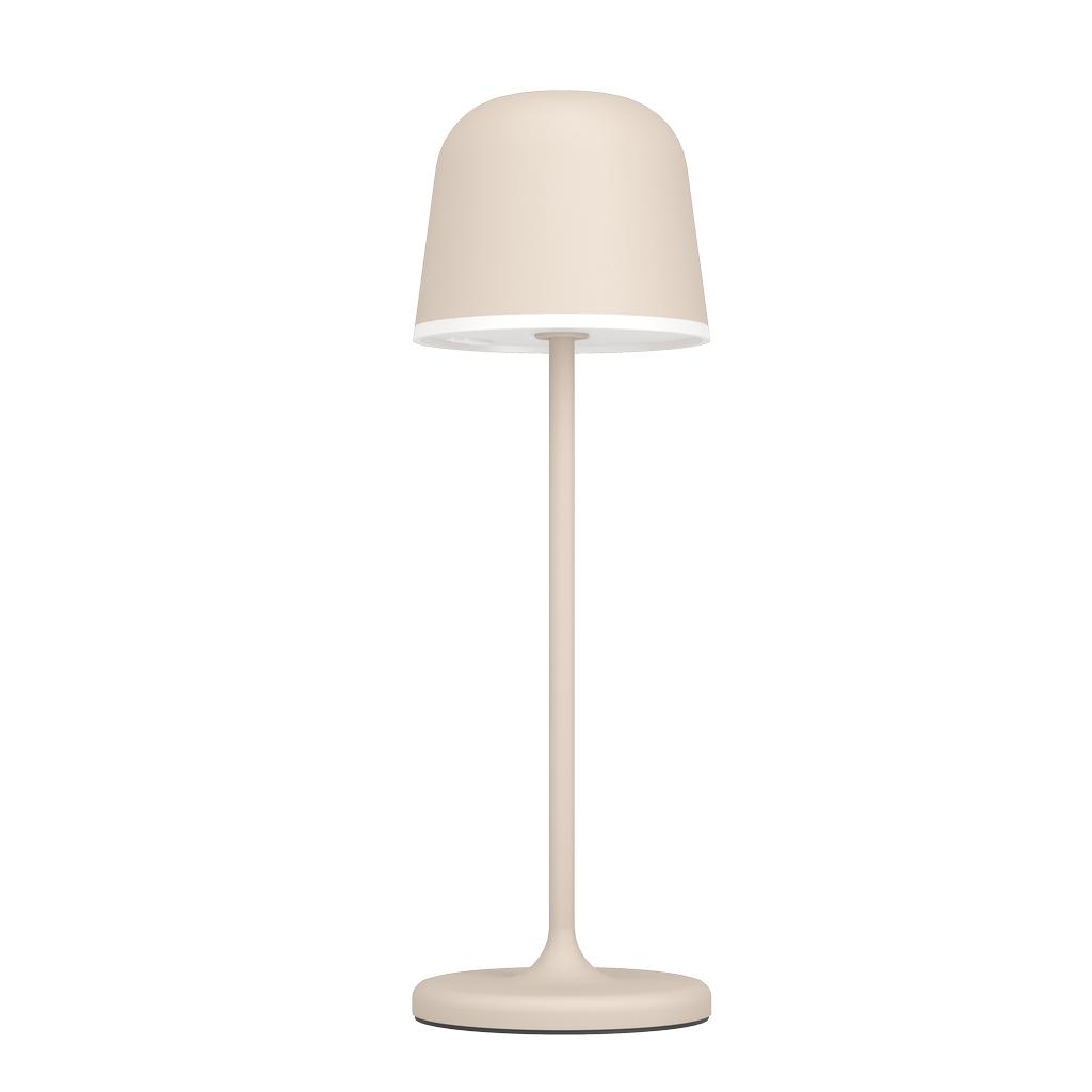 EGLO Mannera Tafellamp - Aanraakdimmer - 34 cm - Oplaadbaar (tot 38 uur licht) - Aluminium - Zandkleur/Wit - Draadloos - Binnen en Buiten