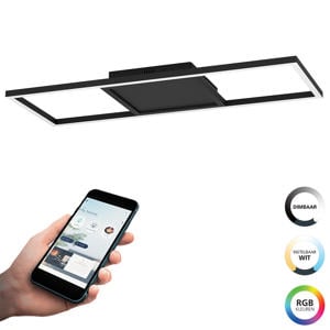 connect.z Calagrano-Z Smart Plafondlamp - 64 cm - Zwart/Wit - Instelbaar RGB & wit licht - Dimbaar - Zigbee