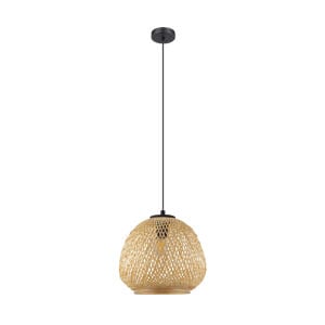 Dembleby Hanglamp - E27 - Ø 32 cm - Zwart/Natuur