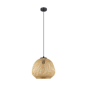 Dembleby Hanglamp - E27 - Ø 32 cm - Zwart/Natuur  