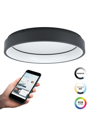 connect.z Marghera-Z Smart Plafondlamp - Ø 60 cm - Zwart/Wit - Instelbaar RGB & wit licht - Dimbaar - Zigbee  