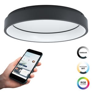 connect.z Marghera-Z Smart Plafondlamp - Ø 60 cm - Zwart/Wit - Instelbaar RGB & wit licht - Dimbaar - Zigbee