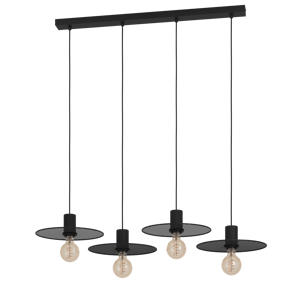 Ikeston Hanglamp - E27 - 98 cm - industrieel - Zwart - Staal