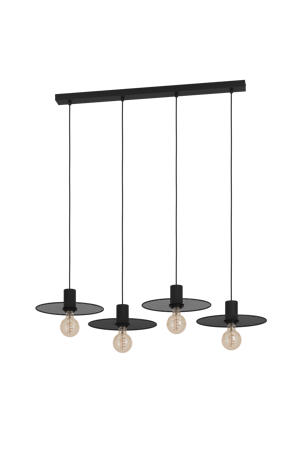 Ikeston Hanglamp - E27 - 98 cm - industrieel - Zwart - Staal  