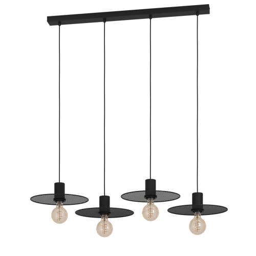 EGLO Ikeston Hanglamp - E27 - 98 cm - industrieel - Zwart - Staal afbeelding
