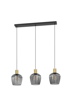 Empoli Hanglamp - E27 - 90 cm - Zwart/Goud 