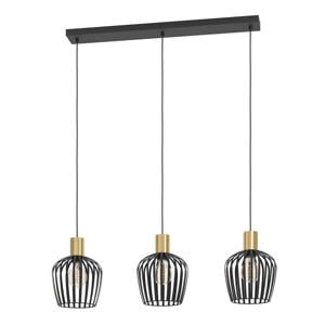 Empoli Hanglamp - E27 - 90 cm - Zwart/Goud