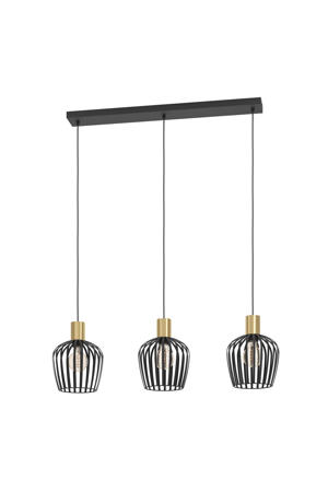 Empoli Hanglamp - E27 - 90 cm - Zwart/Goud