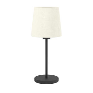 Febres Tafellamp - E27 - Textiel - Zwart/Wit