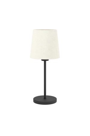Febres Tafellamp - E27 - Textiel - Zwart/Wit