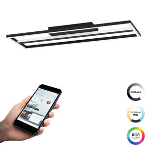 connect.z Calagrano-Z Smart Plafondlamp - 64 cm - Zwart/Wit - Instelbaar RGB & wit licht - Dimbaar - Zigbee 