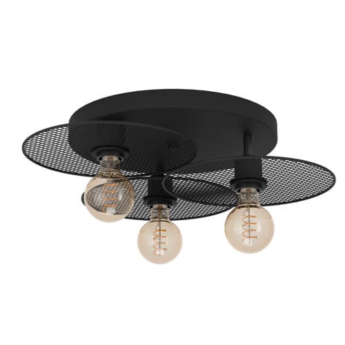 EGLO Ikeston Plafondlamp - E27 - Ø 53 cm - industrieel - Zwart - Staal afbeelding