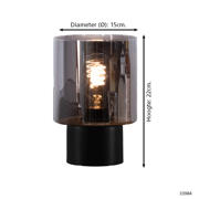thumbnail: EGLO Gorosiba tafellamp - E27(excl.) - 22cm - rooklas - Metaal - Zwart