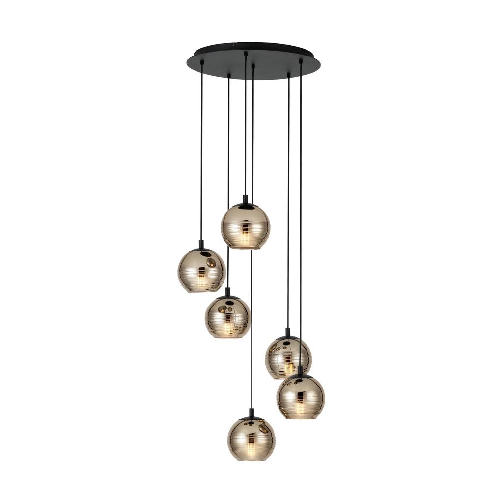 EGLO Stars of Light Lemorieta Hanglamp - E27 - 6-lichts - Ø 57 cm - Zwart|Goud