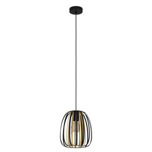 Encinitos Hanglamp - E27 - Ø 25,5cm - Staal - Zwart/Goud