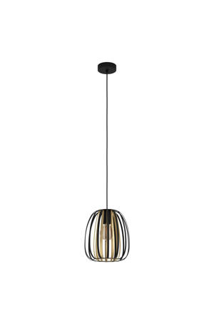 Encinitos Hanglamp - E27 - Ø 25,5cm - Staal - Zwart/Goud  