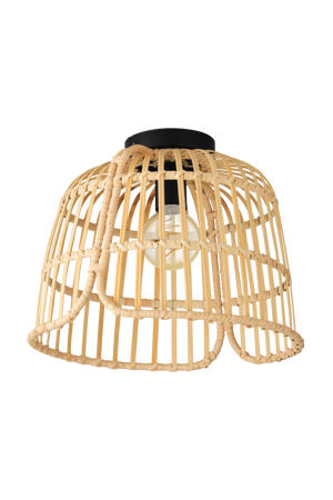 Glyneath Plafondlamp - E27 - Ø 37,5 cm - Zwart/Hout  
