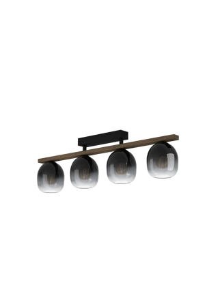 Filago Plafondlamp - E27 - 88 cm - Zwart/Bruin