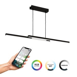 connect.z Fraioli-Z Smart Hanglamp - 105,5 cm - Zwart/Wit - Instelbaar RGB & wit licht - Dimbaar - Zigbee