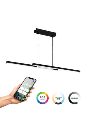 connect.z Fraioli-Z Smart Hanglamp - 105,5 cm - Zwart/Wit - Instelbaar RGB & wit licht - Dimbaar - Zigbee  